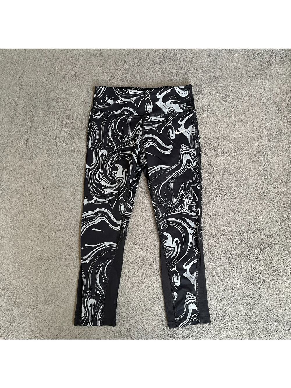 Nike Power Epic Lux Marbled Black High Rise Running Gym Leggings Womens Sz XS
